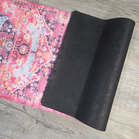 Pop of Pink! 2'x5' Boho Floral Runner – Non-Slip, Washable & Super Slim - Picture 6 of 9